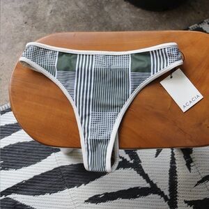 Acacia Swimwear Striped Green Bottoms